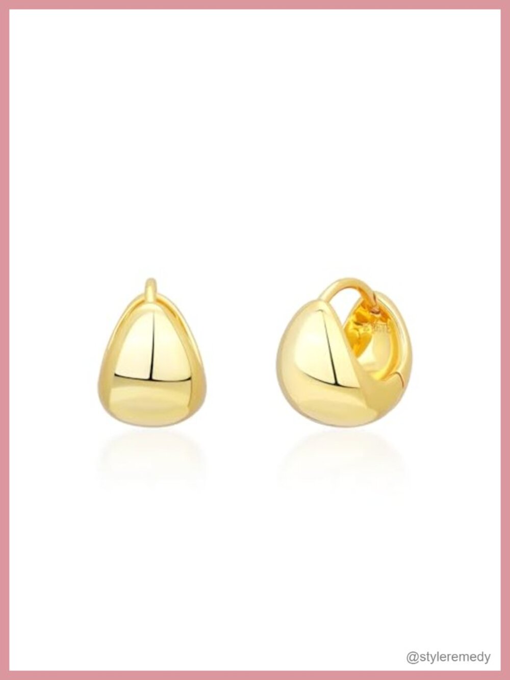 18K Gold Plated Teardrop Hoop Earrings Hypoallergenic Copper Women's Jewelry